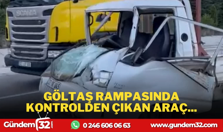 ARABA BARİYERE ÇARPARAK KULLANILMAZ HALE GELDİ