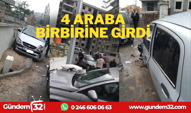 GÜLİSTAN'DA KAZA: 4 ARABA BİRBİRİNE GİRDİ