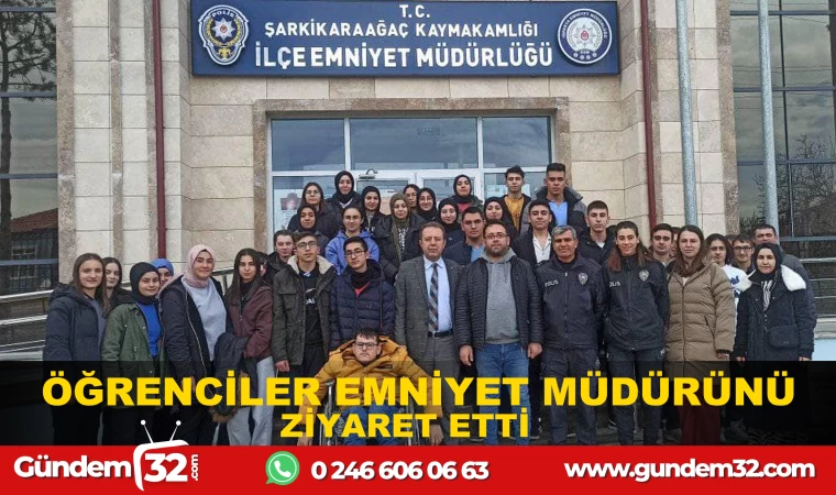 ÖĞRENCİLER EMNİYET MÜDÜRÜNÜ ZİYARET ETTİ