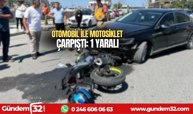 Isparta'da otomobil ile motosiklet çarpıştı: 1 yaralı