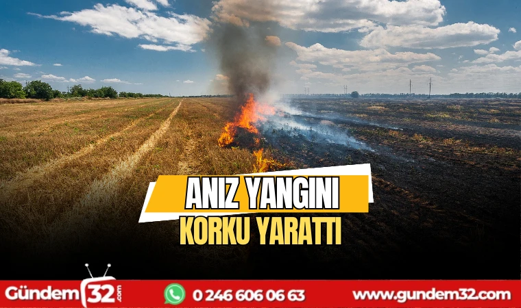 Anız yangını korku yarattı