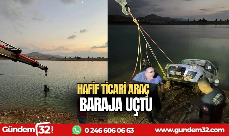 Hafif ticari araç baraja uçtu