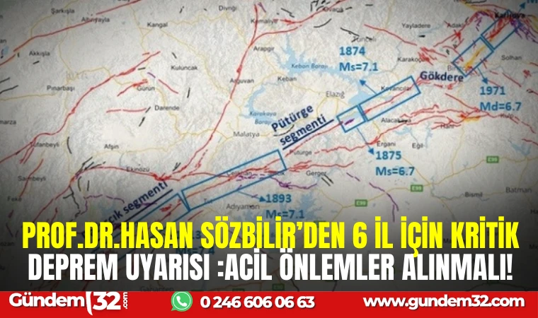 PROF .DR. HASAN SÖZBİLİR'DEN 6 İL İÇİN KRİTİK DEPREM UYARISI :ACİL ÖNLEMLER ALINMALI!