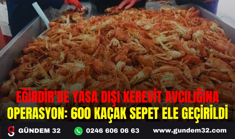 EĞİRDİR'DE YASA DIŞI KEREVİT AVCILIĞINA OPERASYON: 600 KAÇAK SEPET ELE GEÇİRİLDİ