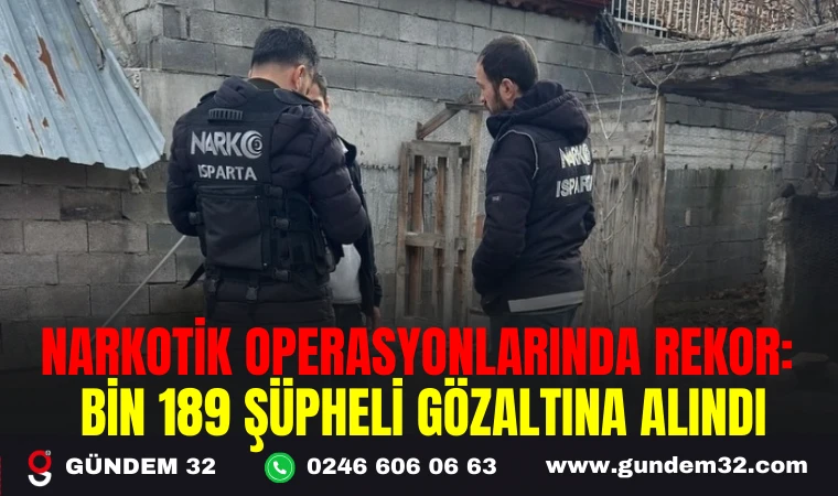 NARKOTİK OPERASYONLARINDA REKOR: BİN 189 ŞÜPHELİ GÖZALTINA ALINDI