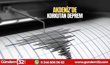 Akdeniz'de korkutan deprem